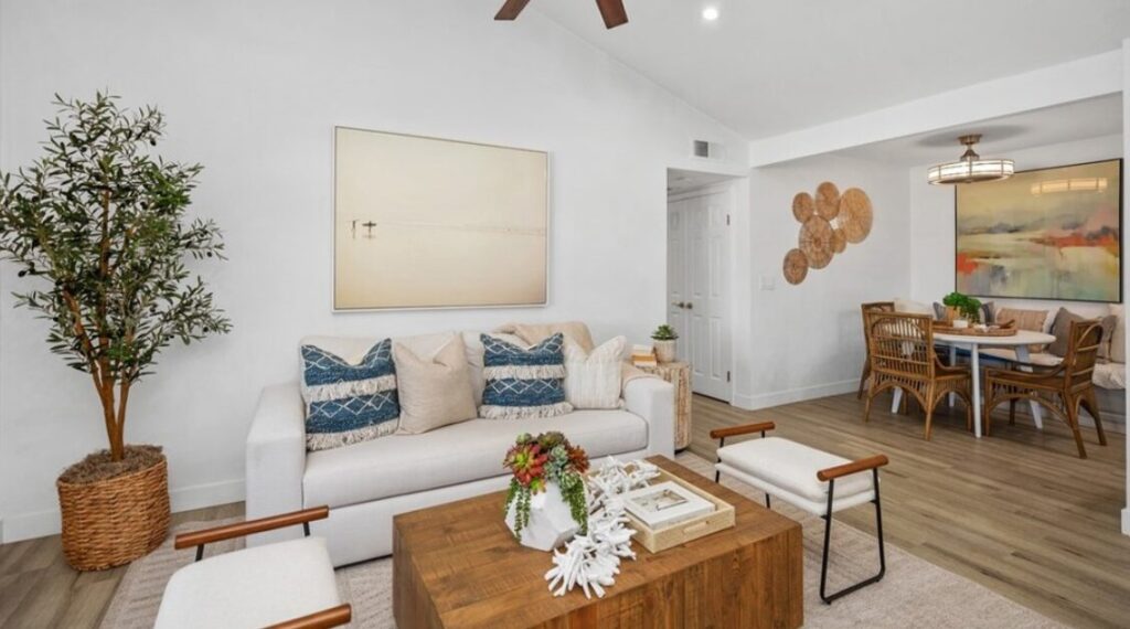 living room in condo listed by a Dana Point real estate agent