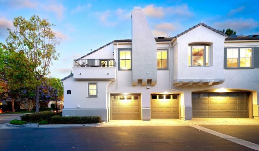 real estate companies in aliso viejo listing of townhouse for sale showing garage