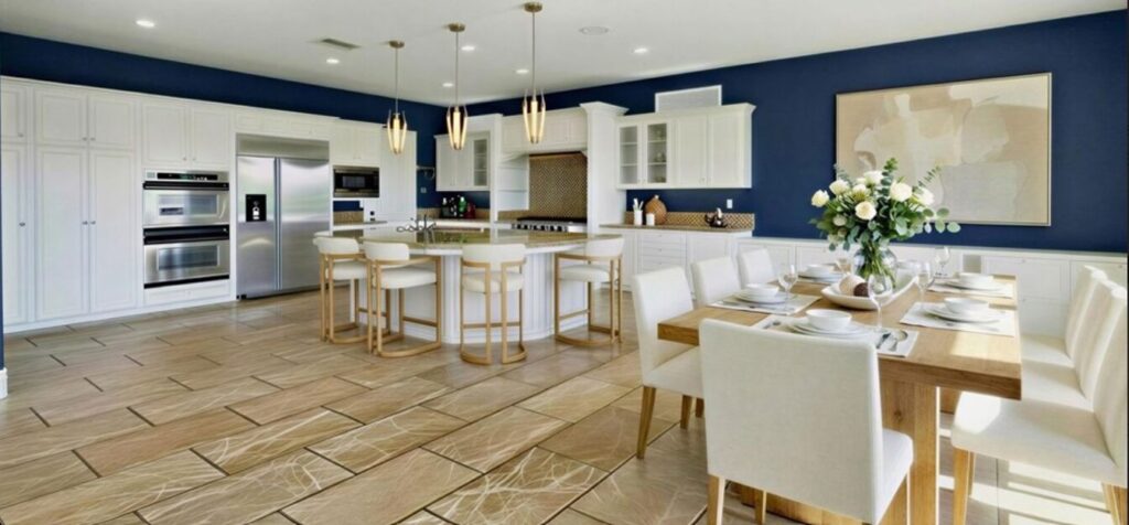 Aliso Viejo real estate companies listing showing updated  kitchen in home for sale